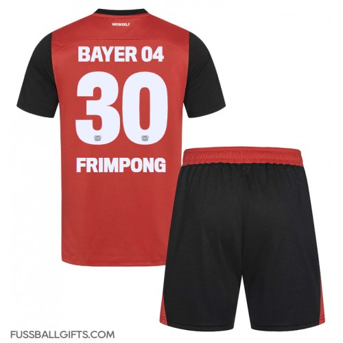 Bayer Leverkusen Jeremie Frimpong #30 Fußballbekleidung Heimtrikot Kinder 2024-25 Kurzarm (+ kurze hosen)